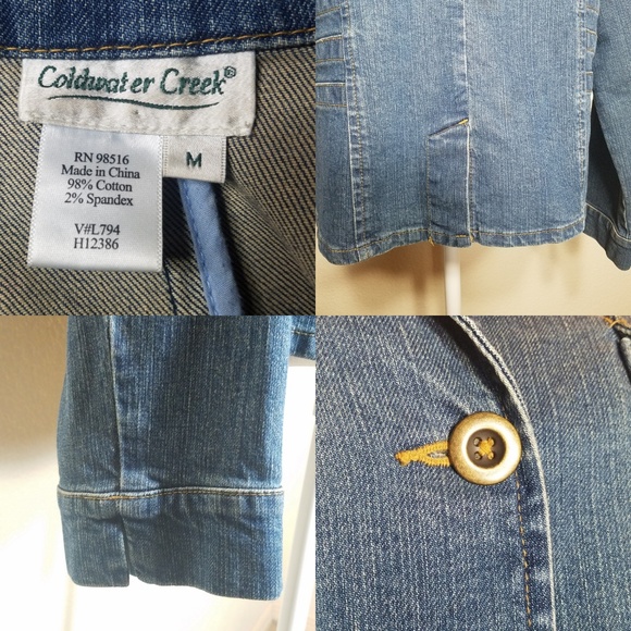 Coldwater Creek Denim Jacket Jean Blazer M - Picture 6 of 6